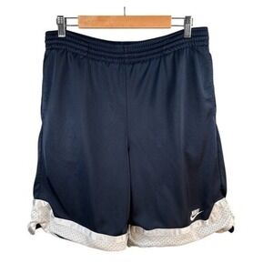 Nike Basketball Shorts Mens Large Navy Blue White Mesh Trim Vintage Y2K Athletic
